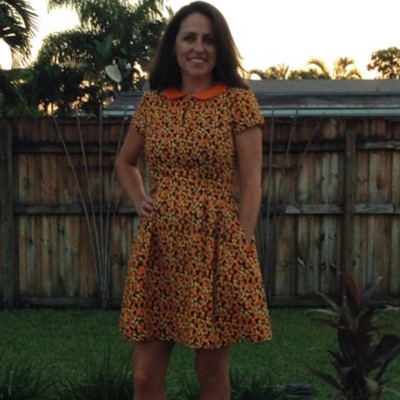 Halloween Candy Corn dress with pockets! OOAK M - Picture 2 of 7